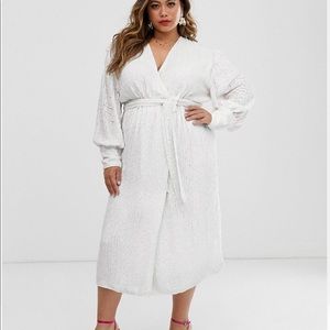 ASOS EDITION Curve Sequin wrap dress
